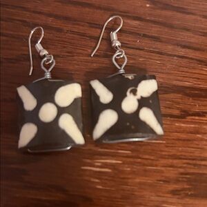 Black and White Geometric Earrings